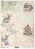 papel de arroz decoupage animales, liebres*Reispapier Decoupage Tiere, Hasen*рисовая бумага, декупаж, зайцы